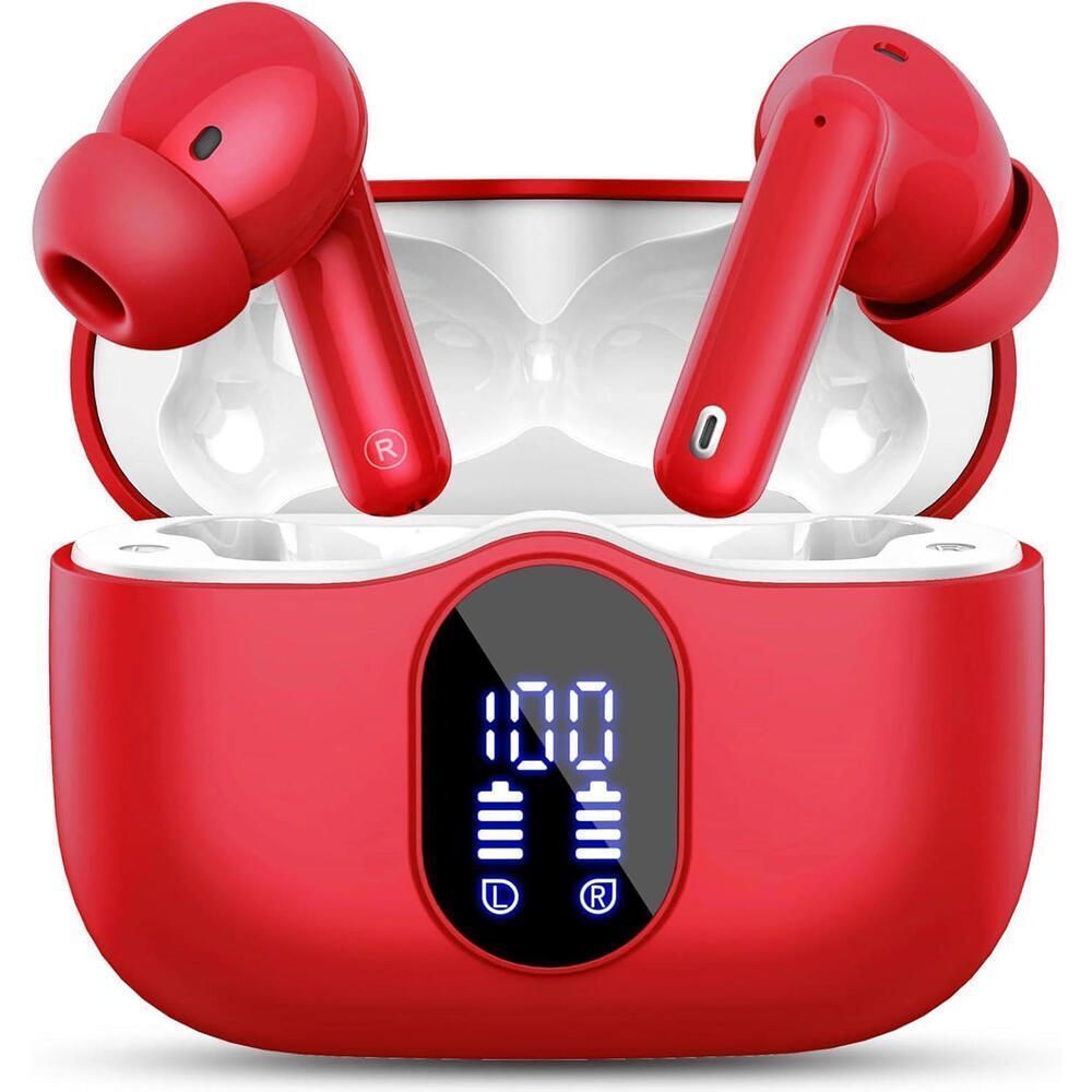 Wireless Earbuds, Bluetooth 5.4 Headphones Bass Stereo with Noise Cancelling Mic